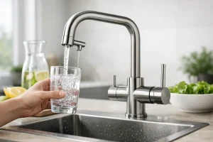 Rubinetto tre vie cucina per acqua filtrata